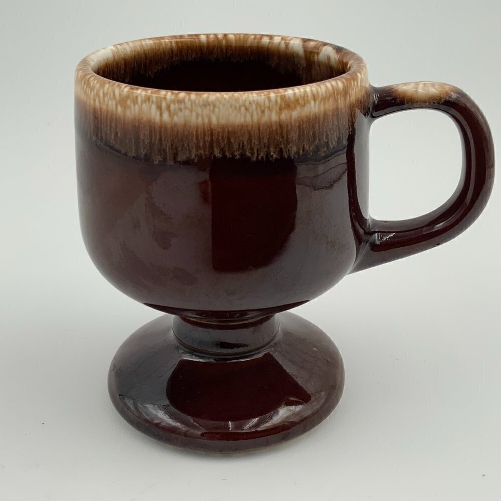 Vintage McCoy Brown Dip Pedestal Mug #7075